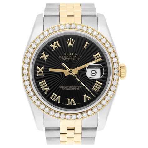 rolex datejust black sunburst dial